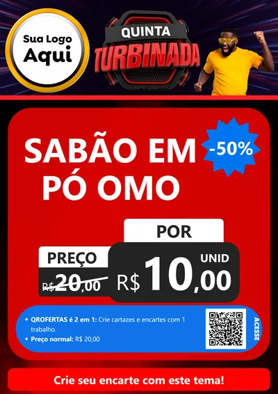 Modelo de Cartaz para Cartaz A4 Vertical com o tema Quinta Turbinada para Produtos de Limpeza
