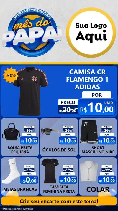 Modelo de Rede Social para Stories com o tema Ofertas Imperdíveis Mês Do Papai para Roupas e acessórios