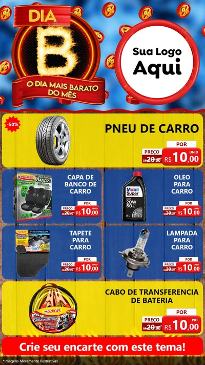 Modelo de TV para TV Vertical com o tema Dia B - O Dia Mais Barato Do Mês para Auto peças