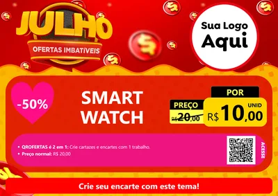 Modelo de Cartaz para Cartaz A4 Horizontal com o tema Julho Ofertas Imbatíveis para Informática