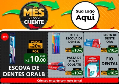 Modelo de Encarte para Encarte A4 Horizontal com o tema Mês do Cliente para Higiene Pessoal
