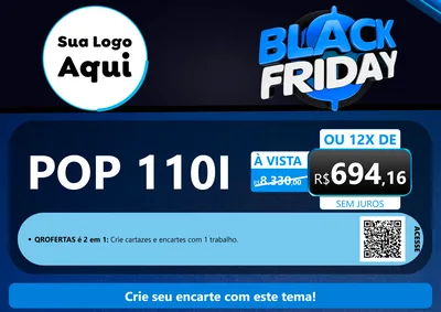 Modelo de Cartaz para Cartaz A4 Horizontal com o tema Black Friday para Concessionaria de Motos