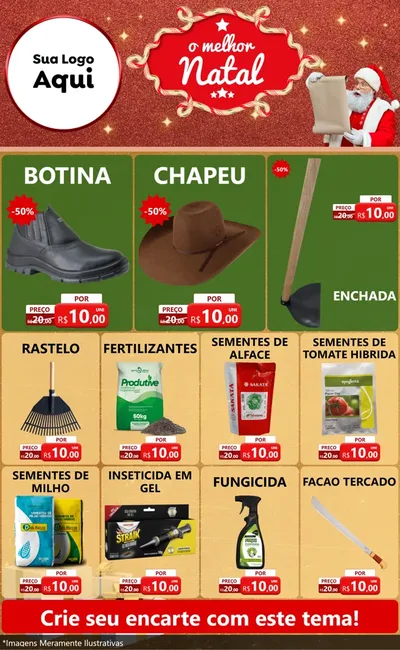 Modelo de Encarte para Encarte Grande com o tema O Melhor Natal para Agropecuária
