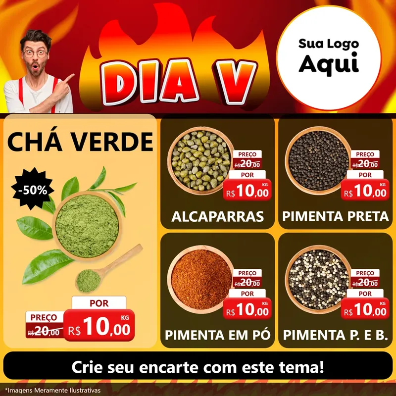 Modelo de Rede Social para Feed Facebook com o tema Dia V para Produtos Naturais