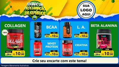 Modelo de TV para TV Horizontal com o tema Feriado da Proclamação da República para Suplementos alimentares