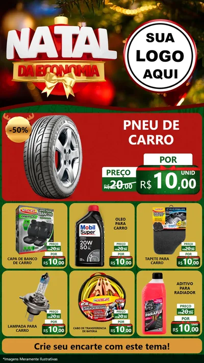 Modelo de Rede Social para Stories com o tema Natal da Economia para Auto peças