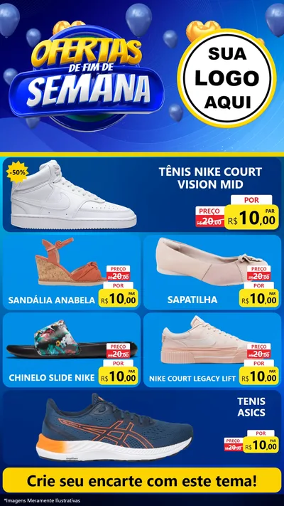 Modelo de TV para TV Vertical com o tema Ofertas de Fim de Semana para Calçados