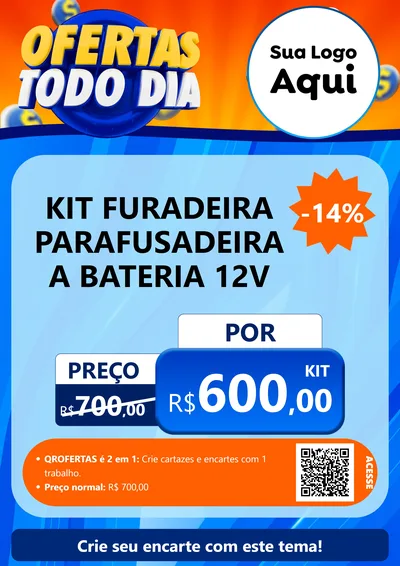 Modelo de Cartaz para Cartaz A4 Vertical com o tema Ofertas Todo Dia para Maquinas e Ferramentas