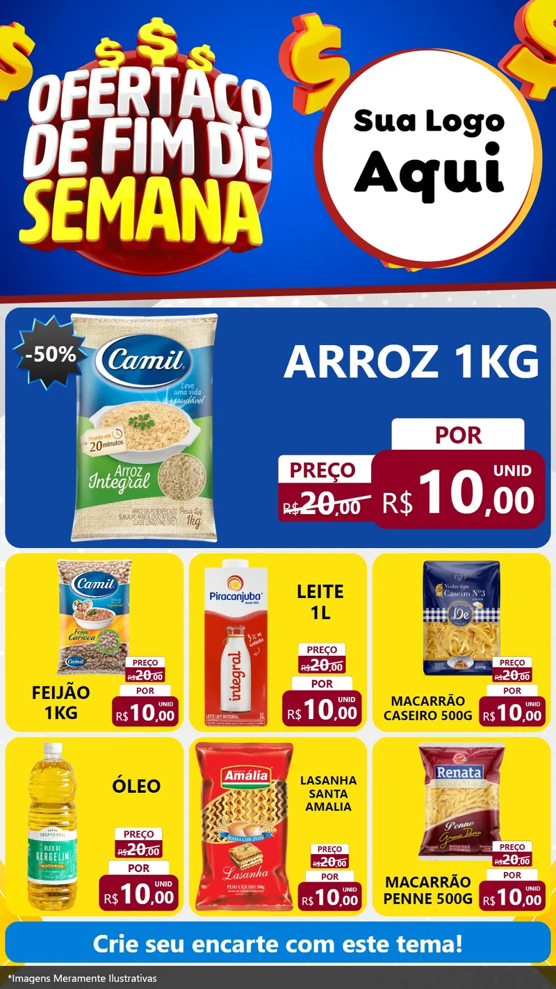 Modelo de Rede Social para Stories com o tema Ofertaço de Fim de Semana para Supermercado