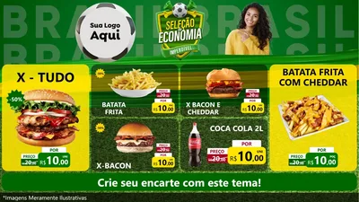 Modelo de TV para TV Horizontal com o tema Seleção de Economia - Copa para Hamburgueria