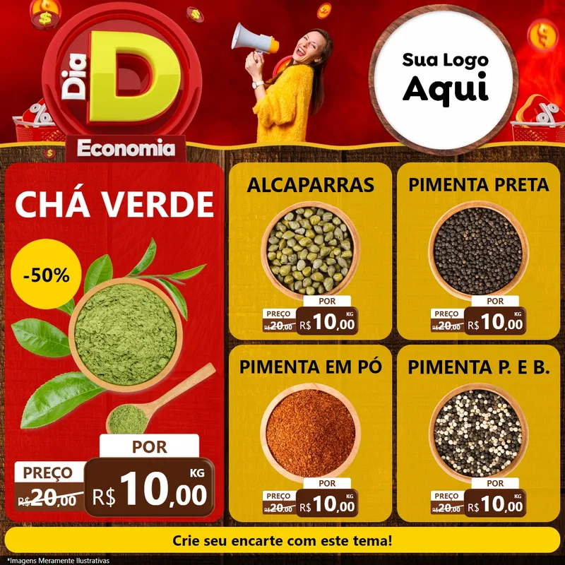 Modelo de Rede Social para Feed Facebook com o tema Dia D Economia para Produtos Naturais