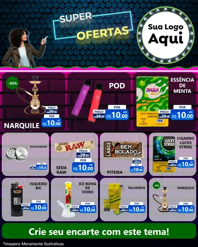 Modelo de Rede Social para Feed Instagram com o tema Super Ofertas para Tabacaria