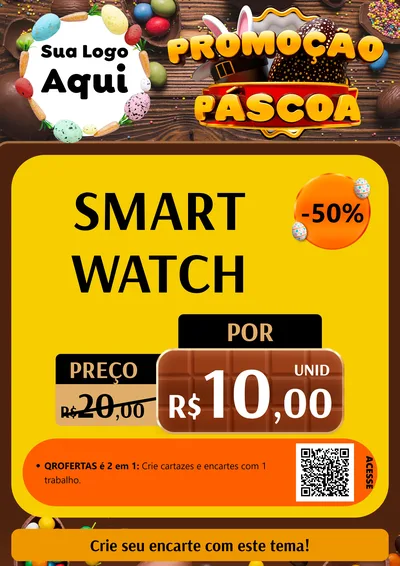 Modelo de Cartaz para Cartaz A4 Vertical com o tema Promoção Páscoa para Informática