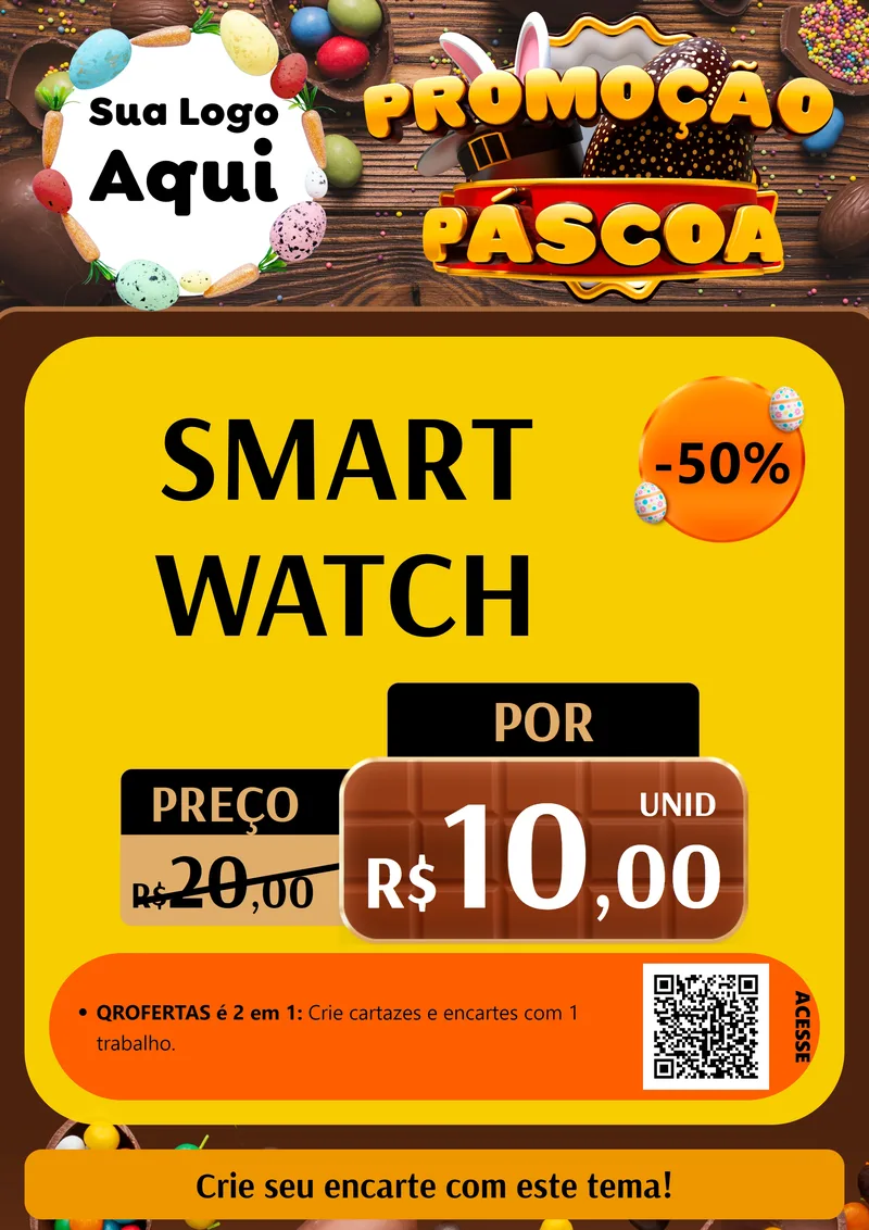 Modelo de Cartaz para Cartaz A4 Vertical com o tema Promoção Páscoa para Informática