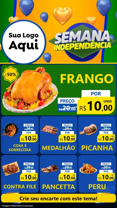 Modelo de Rede Social para Stories com o tema Semana da Independência para Assados