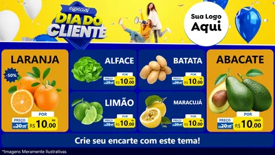 Modelo de TV para TV Horizontal com o tema Especial Dia do Cliente para Hortifrúti