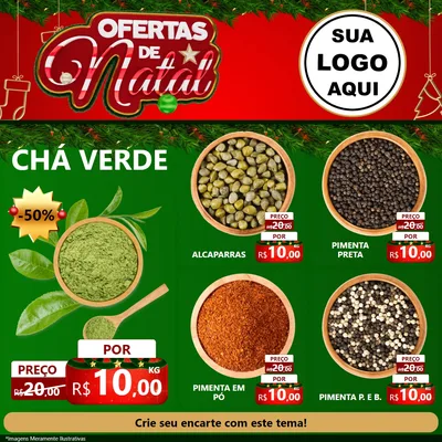 Modelo de Rede Social para Feed Facebook com o tema Ofertas de Natal para Produtos Naturais