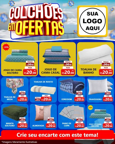 Modelo de Rede Social para Feed Instagram com o tema Colchões Em Ofertas para Cama, Mesa e Banho