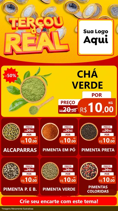 Modelo de Rede Social para Stories com o tema Terçou do Real para Produtos Naturais