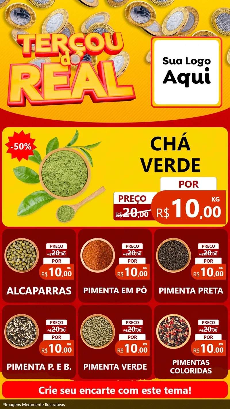 Modelo de Rede Social para Stories com o tema Terçou do Real para Produtos Naturais