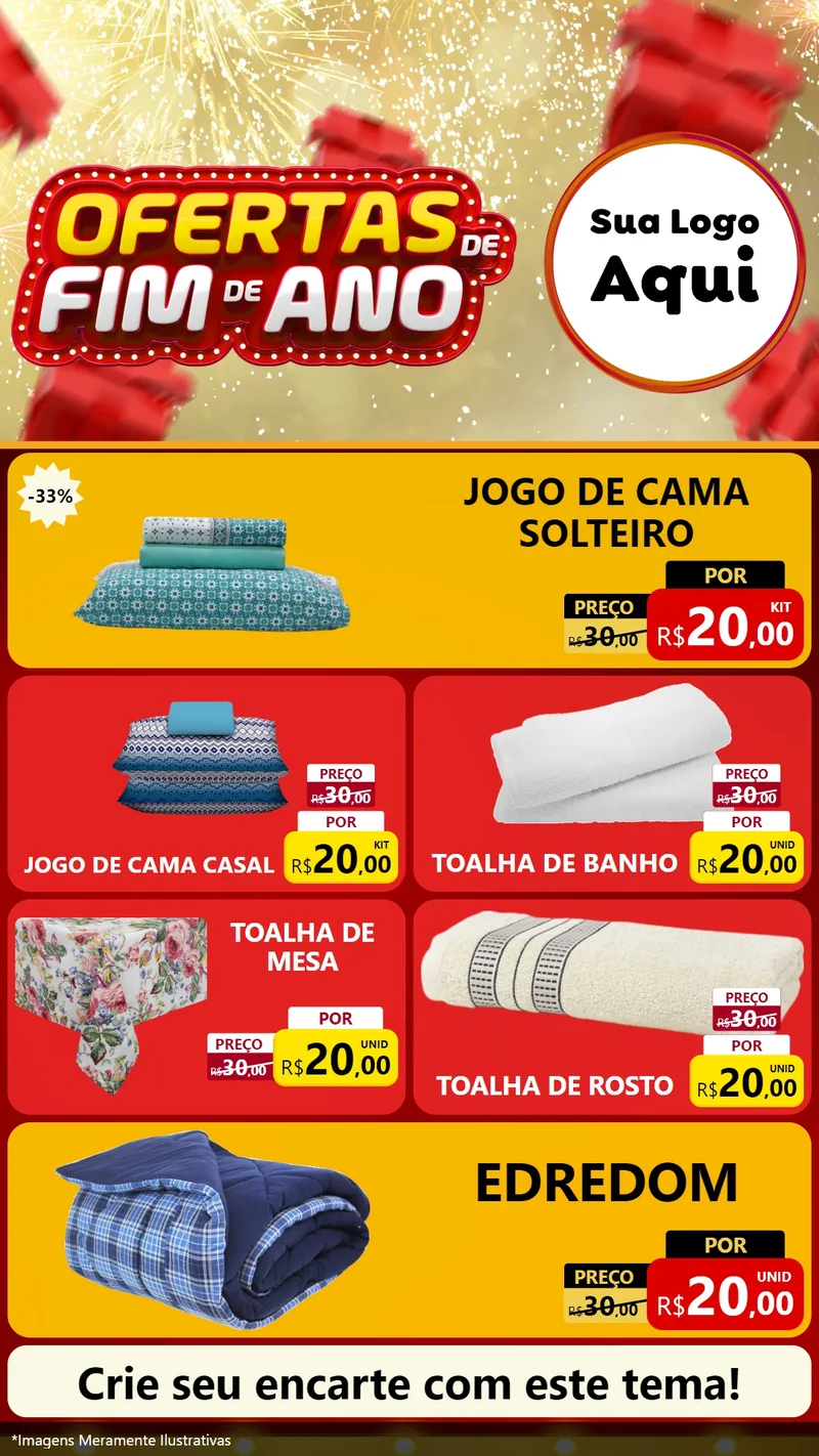 Modelo de TV para TV Vertical com o tema Ofertas de Fim de Ano para Cama, Mesa e Banho