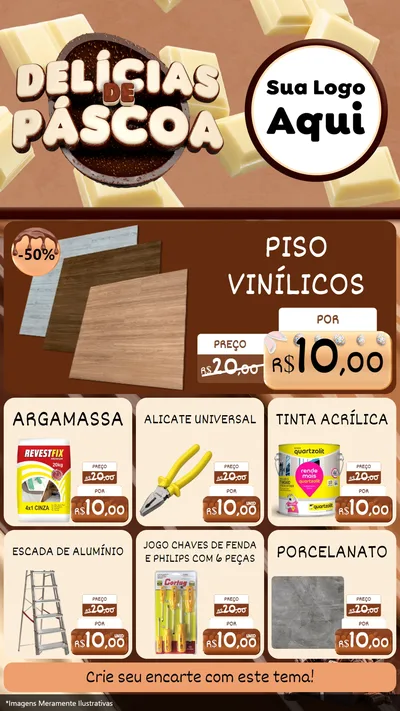 Modelo de Rede Social para Stories com o tema Delícias de Páscoa para Material para Construção