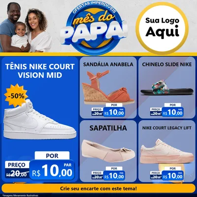 Modelo de Rede Social para Feed Facebook com o tema Ofertas Imperdíveis Mês Do Papai para Calçados