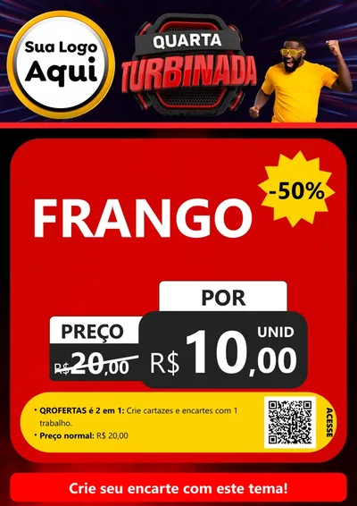 Modelo de Cartaz para Cartaz A4 Vertical com o tema Quarta Turbinada para Assados