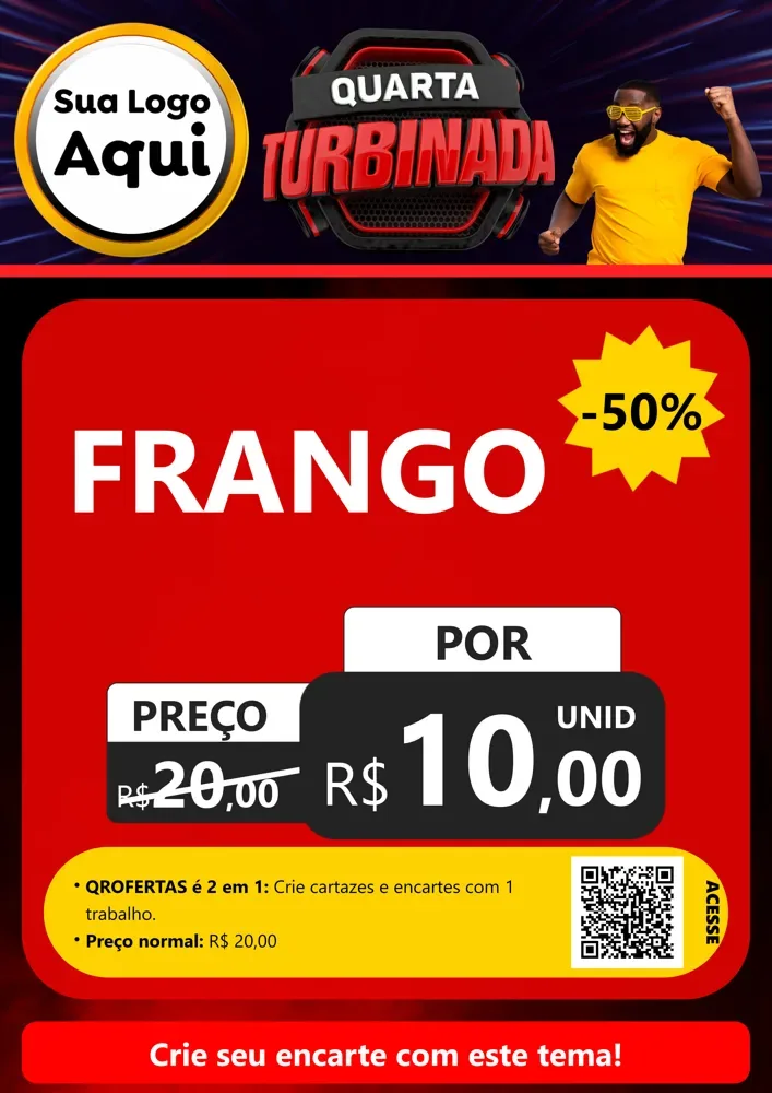 Modelo de Cartaz para Cartaz A4 Vertical com o tema Quarta Turbinada para Assados
