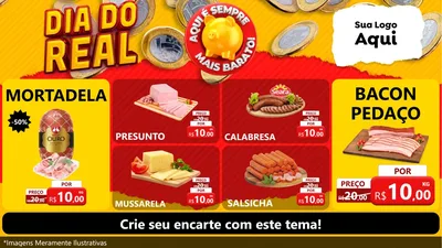 Modelo de TV para TV Horizontal com o tema Dia Do Real para Frios e Laticínios
