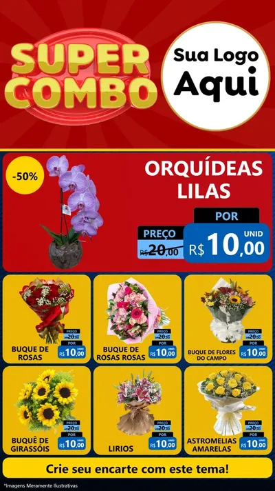 Modelo de Rede Social para Stories com o tema Super Combo para Floricultura e jardim
