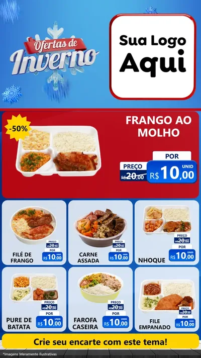 Modelo de Rede Social para Stories com o tema Ofertas de Inverno para Restaurante
