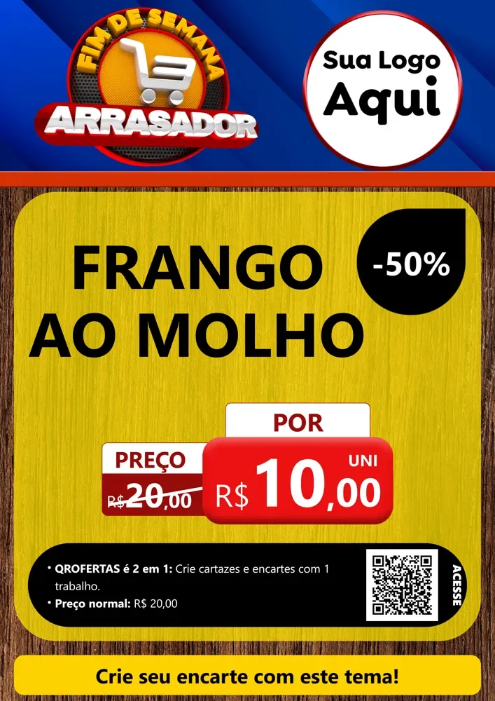 Modelo de Cartaz para Cartaz A4 Vertical com o tema Fim De Semana Arrasador para Restaurante