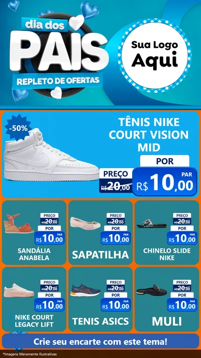 Modelo de Rede Social para Stories com o tema Dia Dos Pais Repleto de Ofertas para Calçados