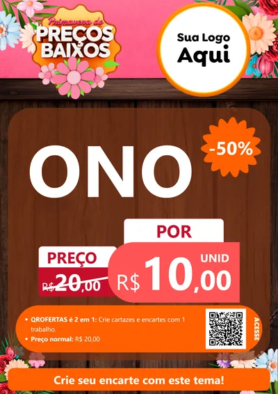 Modelo de Cartaz para Cartaz A4 Vertical com o tema Primavera de Preços Baixos para Óticas