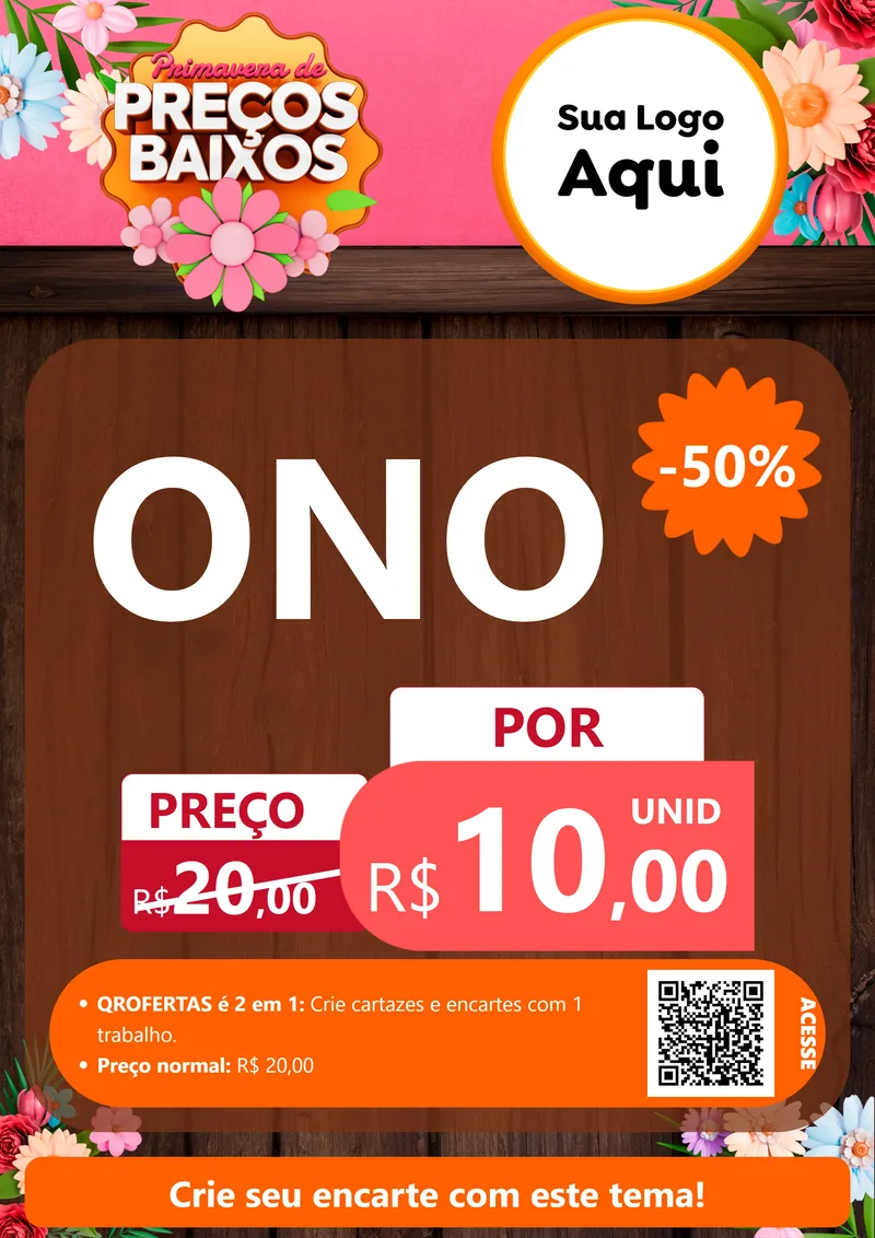 Modelo de Cartaz para Cartaz A4 Vertical com o tema Primavera de Preços Baixos para Óticas