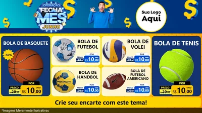 Modelo de TV para TV Horizontal com o tema Operação Fecha Mês, Junho para Artigos Esportivos