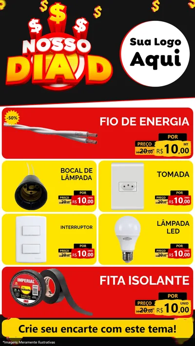 Modelo de TV para TV Vertical com o tema Nosso Dia D para Materiais Elétricos