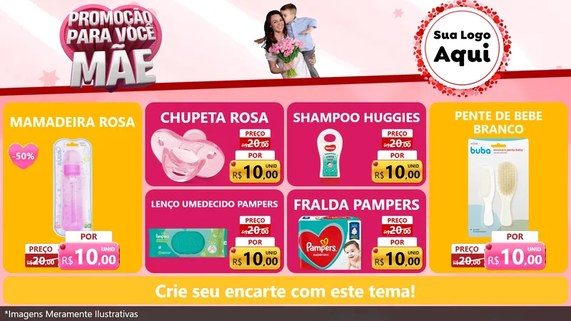 Modelo de TV para TV Horizontal com o tema Promoção Para Você Mãe para Bebês