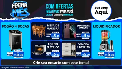 Modelo de TV para TV Horizontal com o tema Fecha Mês para Móveis e Eletro