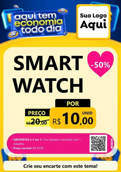 Modelo de Cartaz para Cartaz A4 Vertical com o tema Aqui Tem Economia Todo Dia para Informática