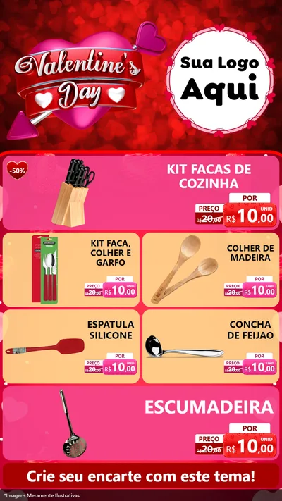 Modelo de TV para TV Vertical com o tema Valentine's Day para Utilidades Domésticas