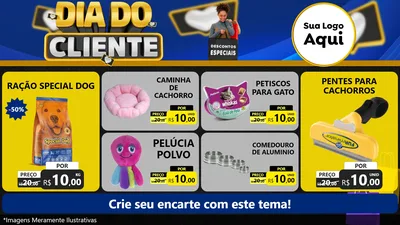 Modelo de TV para TV Horizontal com o tema Dia Do Cliente para Pet Shop