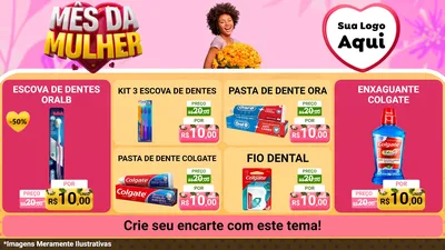 Modelo de TV para TV Horizontal com o tema Mês da Mulher para Higiene Pessoal