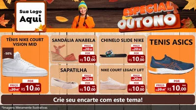 Modelo de TV para TV Horizontal com o tema Especial Outono para Calçados