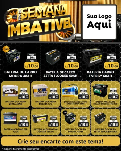 Modelo de Rede Social para Feed Instagram com o tema Fim de Semana Imbatível para Baterias Elétricas
