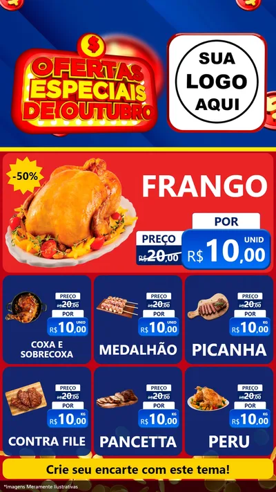 Modelo de Rede Social para Stories com o tema Ofertas Especiais de Outubro para Assados