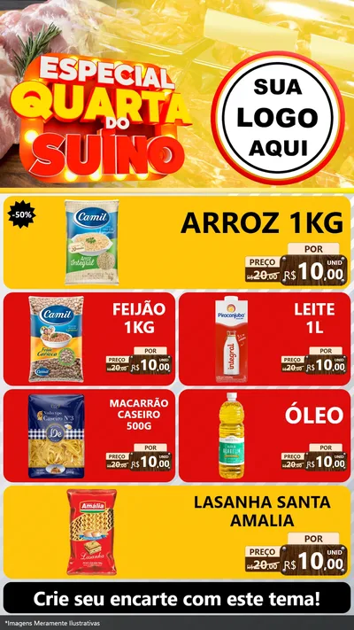 Modelo de TV para TV Vertical com o tema Especial Quarta do Suíno