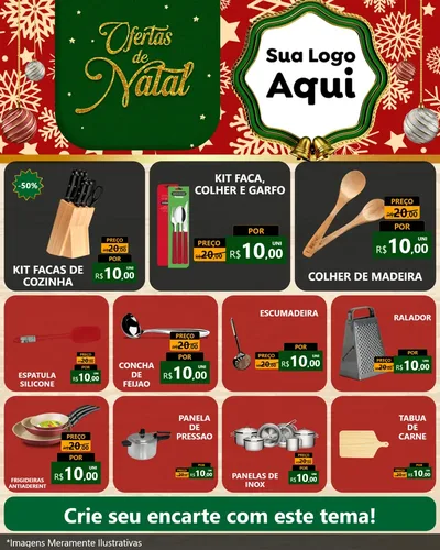 Modelo de Rede Social para Feed Instagram com o tema Natal de Ofertas para Utilidades Domésticas