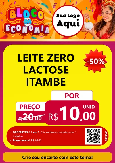 Modelo de Cartaz para Cartaz A4 Vertical com o tema Bloco da Economia para Frios e Laticínios